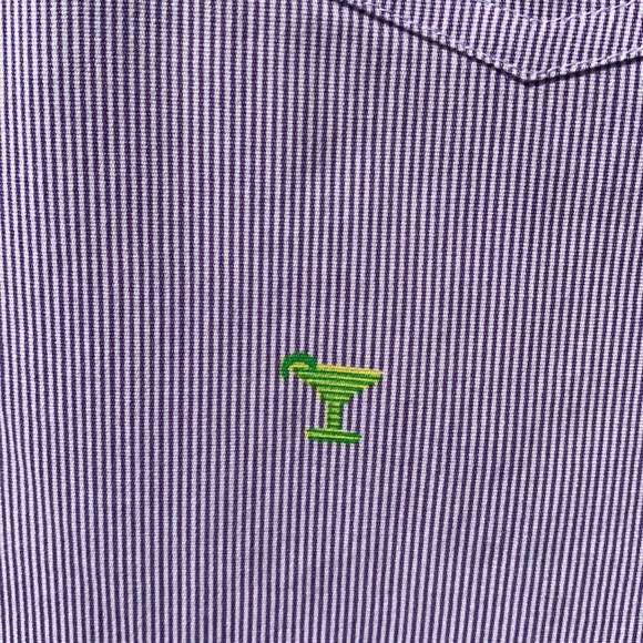 JACHS Purple & White Striped Shirt w/ Green Martini Glasses, XL - Picture 4 of 10